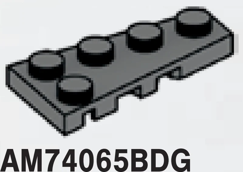Wedge Plate 2 x 4 - Right in Gray, Dark (Flake)