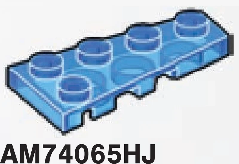 Wedge Plate 2 x 4 - Right in Cyan (Translucent)