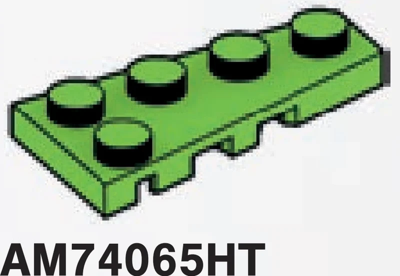 Wedge Plate 2 x 4 - Right in Green, Soft Grass