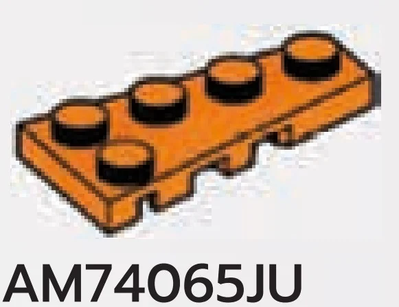 Wedge Plate 2 x 4 - Right in Orange, Smoky
