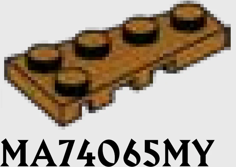 Wedge Plate 2 x 4 - Right in Brown, Caramel