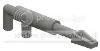 Engine component: exhaust pipe on small pegs in Gray, Medium (Metallic)