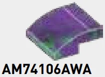 Slope brick 33 2 x 0.67 x 2 with curved slope in Purple/Green, Marbled
