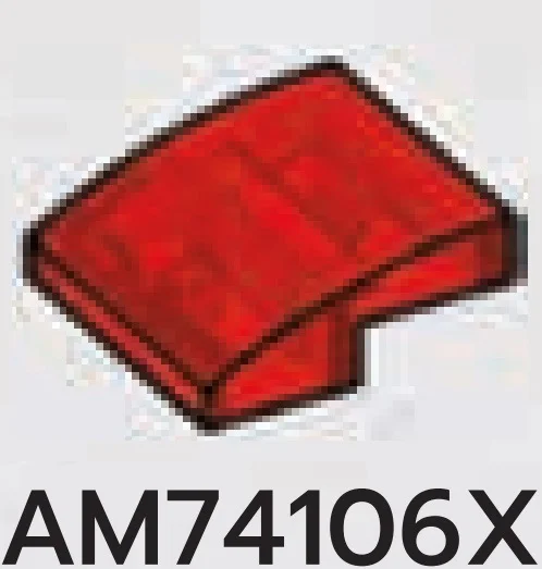 Slope brick 33 2 x 0.67 x 2 with curved slope in Red (Translucent)