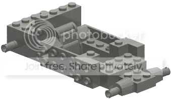 Vehicle body: 6 x 13 with 4 axle pins in Red, Warm