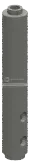 Brick 1 x 5 x 1 round with two holes in Gray, Medium (Metallic)