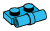 Plate Modified 1 x 2 with parallel axle pin in Blue, Rich Sky