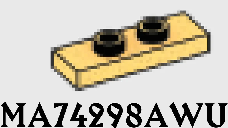 Plate Modified 1 x 3 with two studs in Gold, Burnt (Metallic)