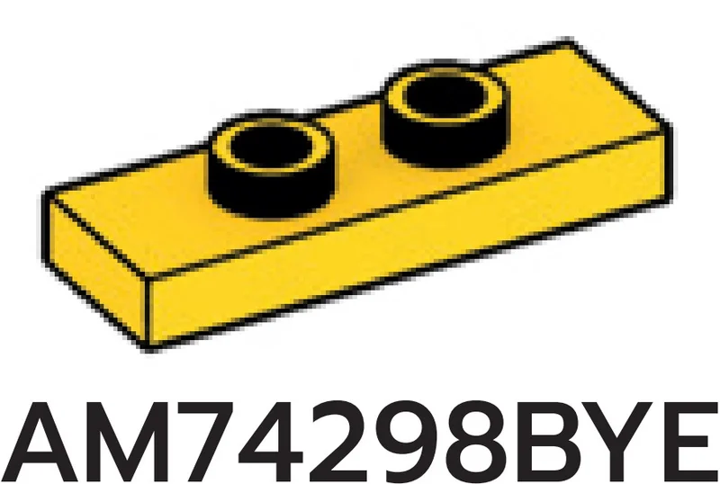 Plate Modified 1 x 3 with two studs in Yellow, Lemon