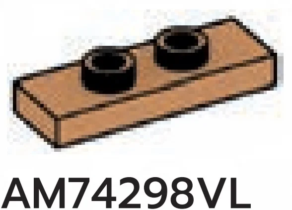Plate Modified 1 x 3 with two studs in Brown, Light Nougat