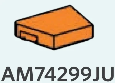 Wedge Tile 1 x 2 without corner, left in Orange, Smoky