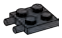 Plate 2 x 2 with two horizontal pegs in Metal, Iron (Metallic)