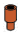 Connector: pipe, small with pin in Red, Brick