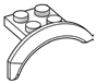 Plate 2 x 2 with arched fender, right in White