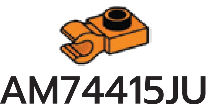 Plate Modified 1 x 1 with Horizonal Clip in Orange, Smoky