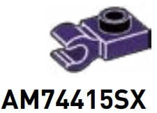Plate Modified 1 x 1 with Horizonal Clip in Purple, Byzantium (Metallic)