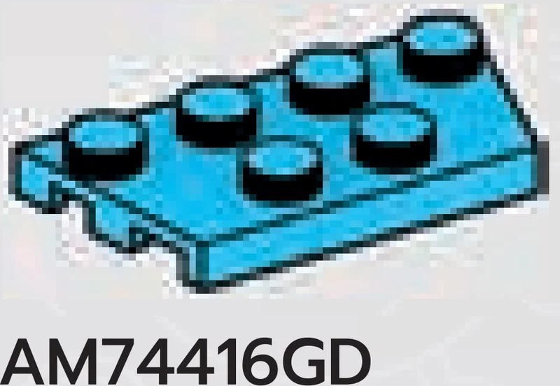 Wedge Plate 4 x 2 in Blue, Rich Sky