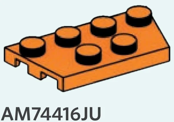 Plate 4 x 2 wedge in Orange, Smoky