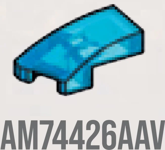 Wedge 25 1 x 2 Curved Slope, Left in Blue, Medium (Translucent)