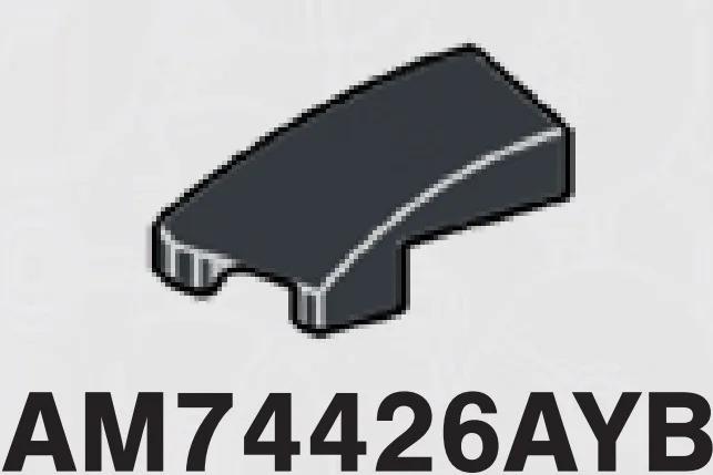 Wedge 25 1 x 2 Curved Slope, Left in Gray, Dark Charcoal