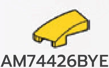Wedge 25 1 x 2 Curved Slope, Left in Yellow, Lemon
