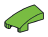 Wedge 25 1 x 2 Curved Slope, Left in Green, Soft Grass