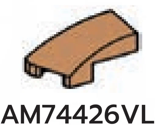 Wedge 25 1 x 2 Curved Slope, Left in Brown, Light Nougat