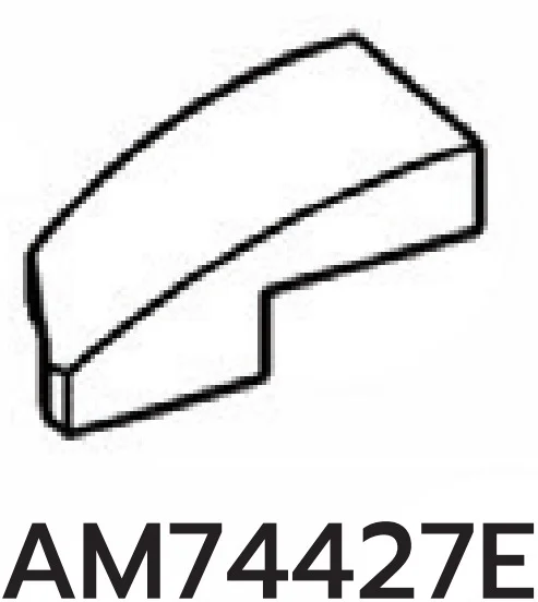Wedge 25 1 x 2 Curved Slope, Right in White