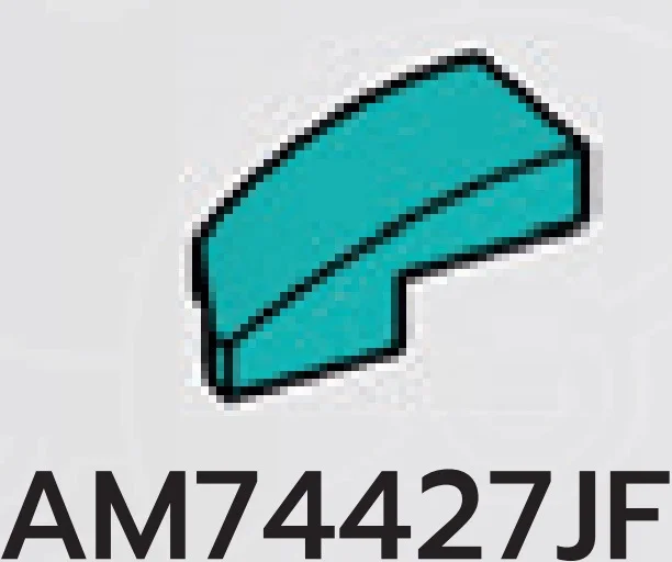 Wedge 25 1 x 2 Curved Slope, Right in Blue, Robin's Egg