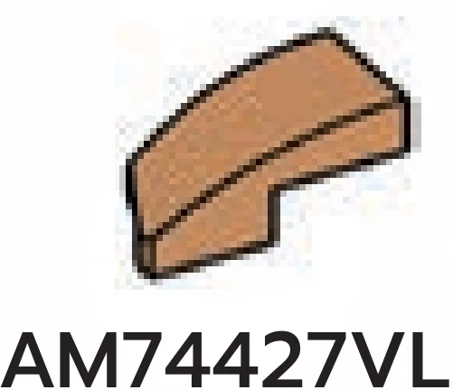 Wedge 25 1 x 2 Curved Slope, Right in Brown, Light Nougat