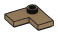Plate 2 x 2 corner with one stud, center in Brown, Teak