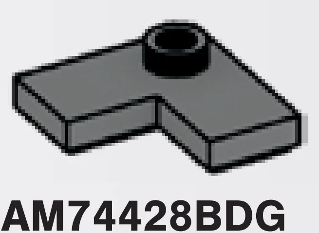 Plate 2 x 2 corner with one stud, center in Gray, Dark (Flake)