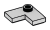 Plate 2 x 2 corner with one stud, center in Gray, Dull