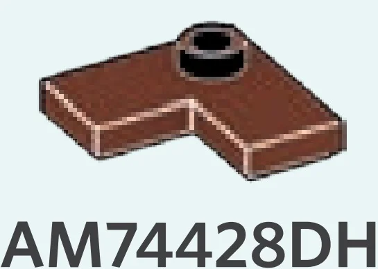 Plate 2 x 2 corner with one stud, center in Brown, Reddish