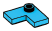 Plate 2 x 2 corner with one stud, center in Blue, Rich Sky