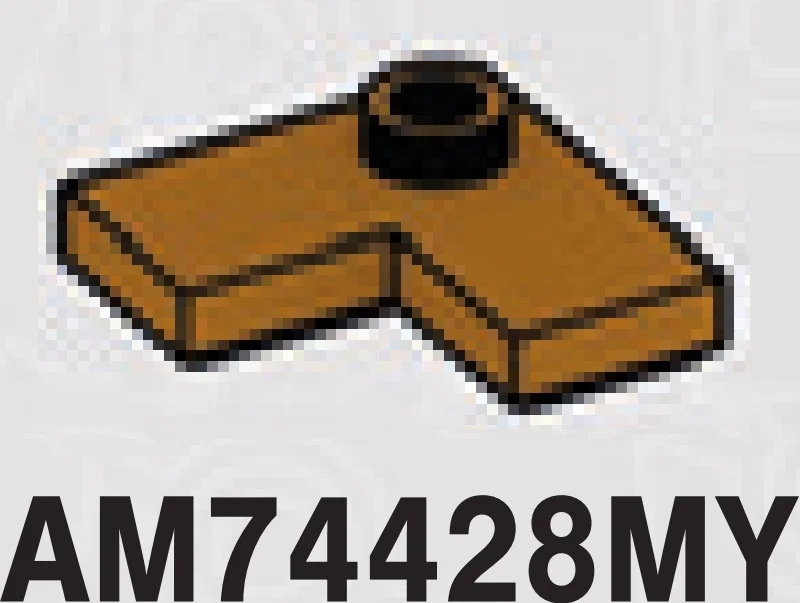 Plate 2 x 2 corner with one stud, center in Brown, Milk Chocolate