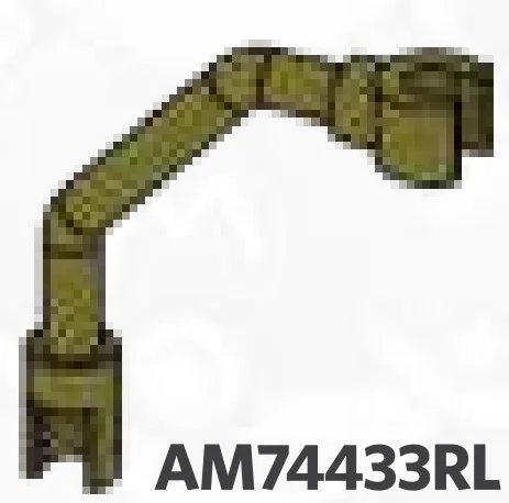 Connector: 45 degree double elbow with end clips, left in White, Snow (Camo)