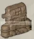 Gear: backpack, heavy, with 3 attachment points in Gray, Dull