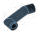 Connector: pipe, small 3 studs long double angle in Gray, Dark (Camo)