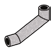 Connector: pipe, small 3 studs long double angle in Gray, Steel