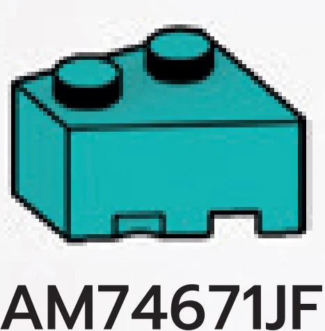 Wedge Brick 2 x 2 without left corner in Blue, Robin's Egg