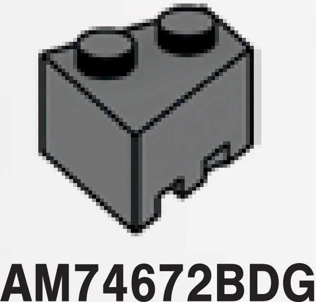 Wedge Brick 2 x 2 without right corner in Gray, Dark (Flake)