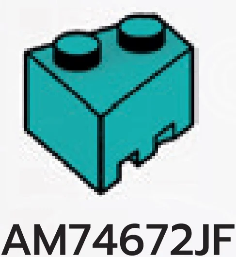 Wedge Brick 2 x 2 without right corner in Blue, Robin's Egg