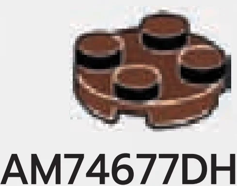 Plate 2 x 2 round in Brown