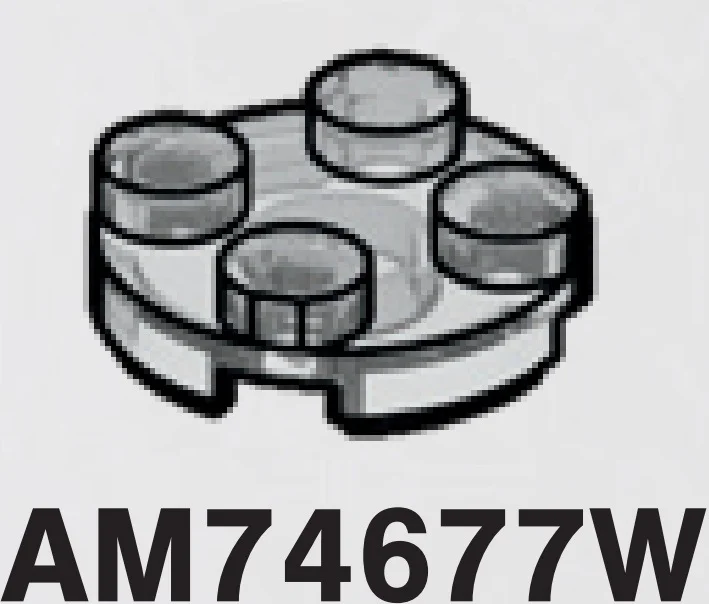 Plate 2 x 2 round in Clear (Translucent)