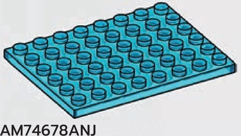 Plate 6 x 8 in Blue, Swirled with White (Translucent)