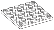 Plate 6 x 6 with holes through corner studs, new in White