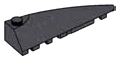Slope brick 2 x 7 with tapered round point, right in Metal, Iron (Metallic)