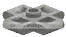 Plate 1 x 1 with four handles in White