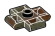 Plate 1 x 1 with four handles in Green, Dark (Camo)